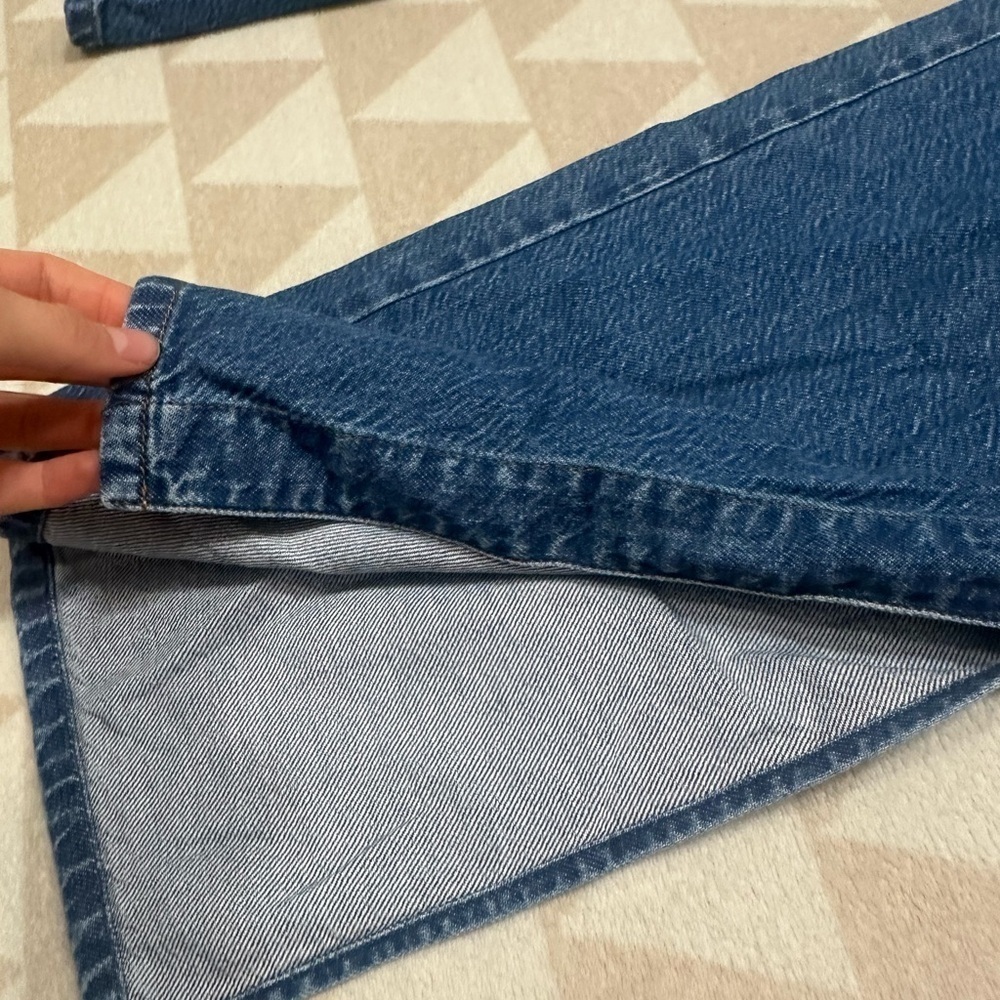 Tanya Taylor wide leg jeans slit hem button detail - Picture 3 of 5